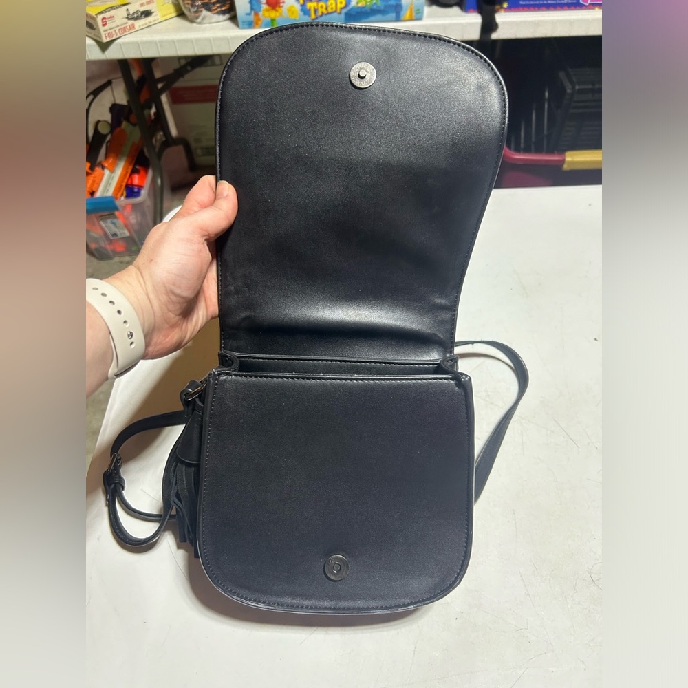 Gussaci Faux Leather/Suede Black Shoulder Bag - Picture 6 of 11